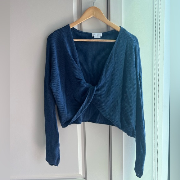 Revolve x Lovers + Friends Spring Navy Rayon/Cotton
Twist Front Sweater - Picture 2 of 3